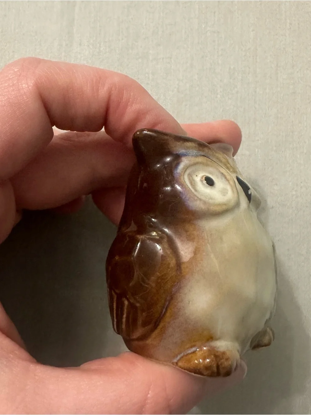 VTG Christmas Ceramic Owl Salt Pepper Shakers Pair Holly Berries Winter Holiday